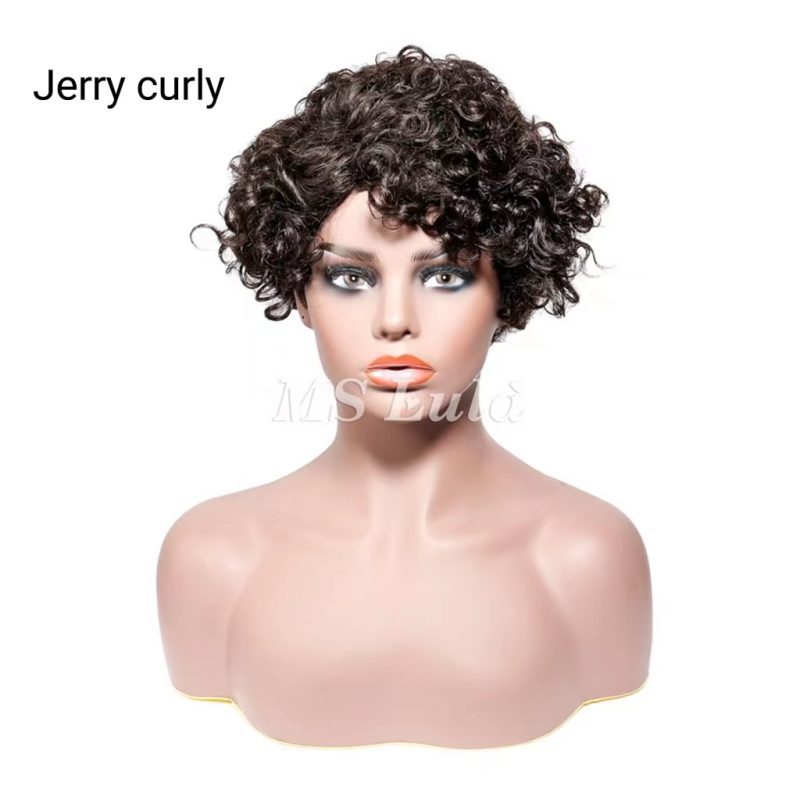 Natural Color Pixie Cut Human Hair Wig Machine-made Wig for Women - 图片 6